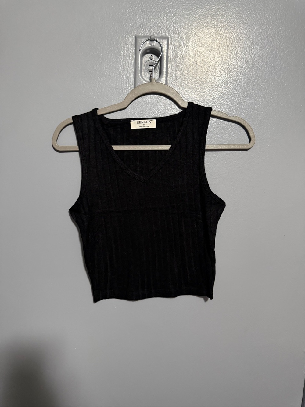 Zenana Ribbed V-Neck Crop Tank Bundle | 3-Pack | White • Black • Ash Mocha - Picture 3 of 7